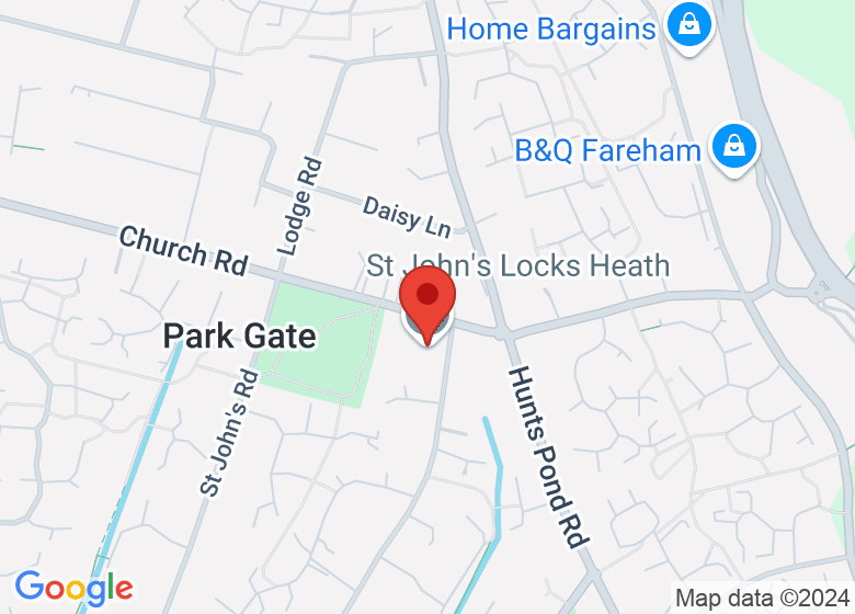 Map showing location of St John's Locks Heath