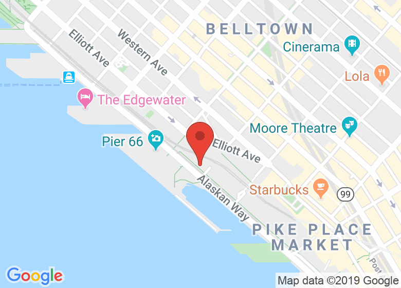 Map showing location of World Trade Center Seattle