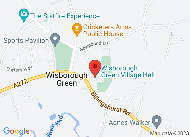Map showing location of Wisborough Green Village Hall
