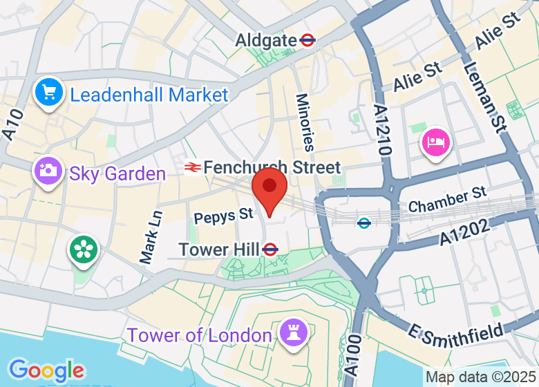 Map showing location of Leonardo Royal Hotel London City