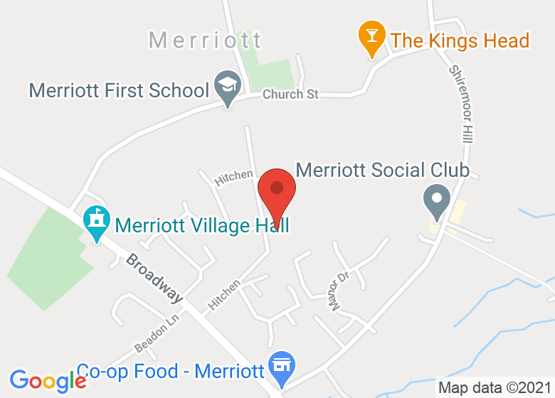 Map showing location of The Tithe Barn