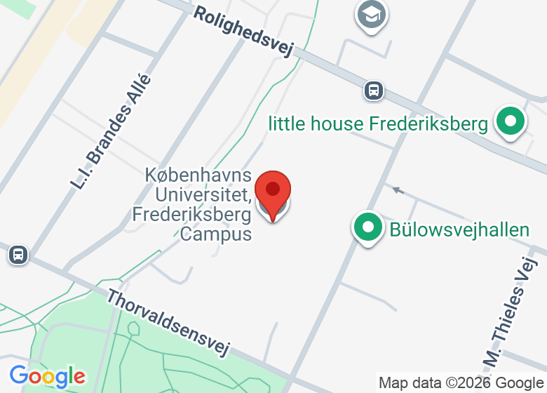 Map showing location of KU Frederiksberg Campus