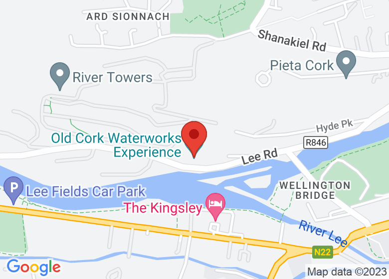 Map showing location of Old Cork Waterworks Experience