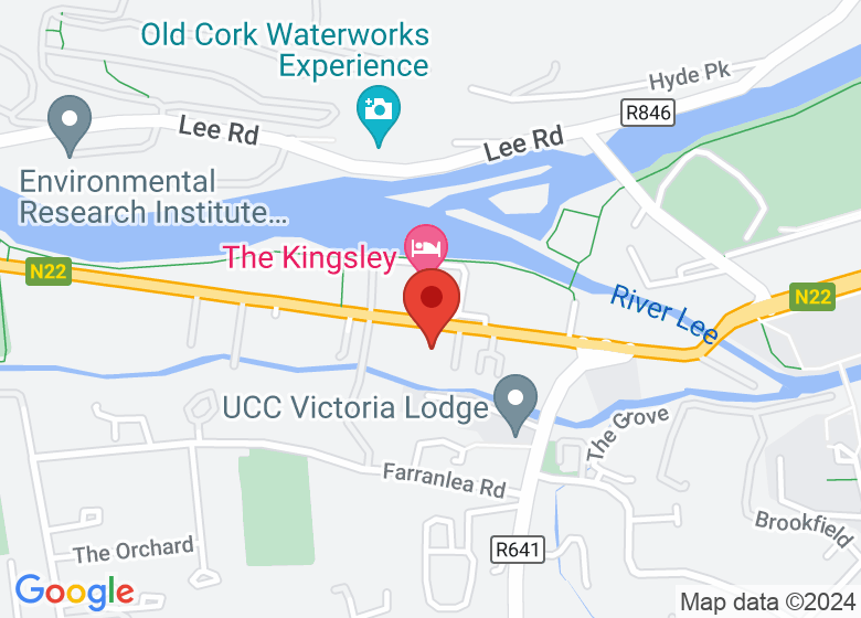 Map showing location of Vertigo Room, Cork County Hall