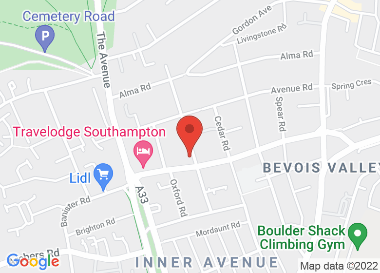 Map showing location of St Barnabas Church/Tracie's Latin Club (TLC)
