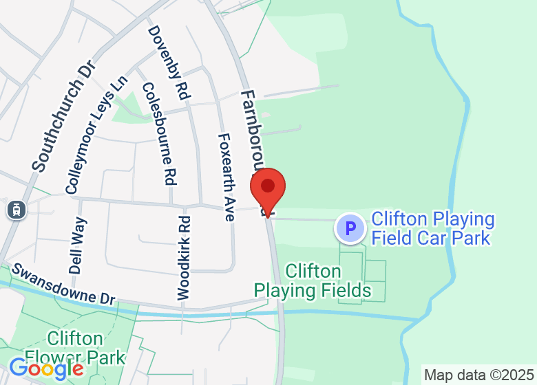 Map showing location of Clifton Football Centre