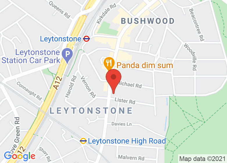 Map showing location of Leytonstone High Road Methodist Church