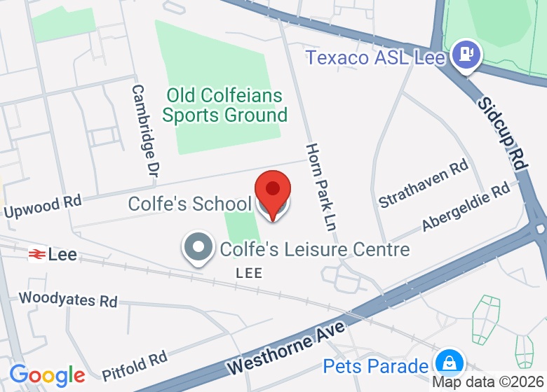 Map showing location of Colfe's School