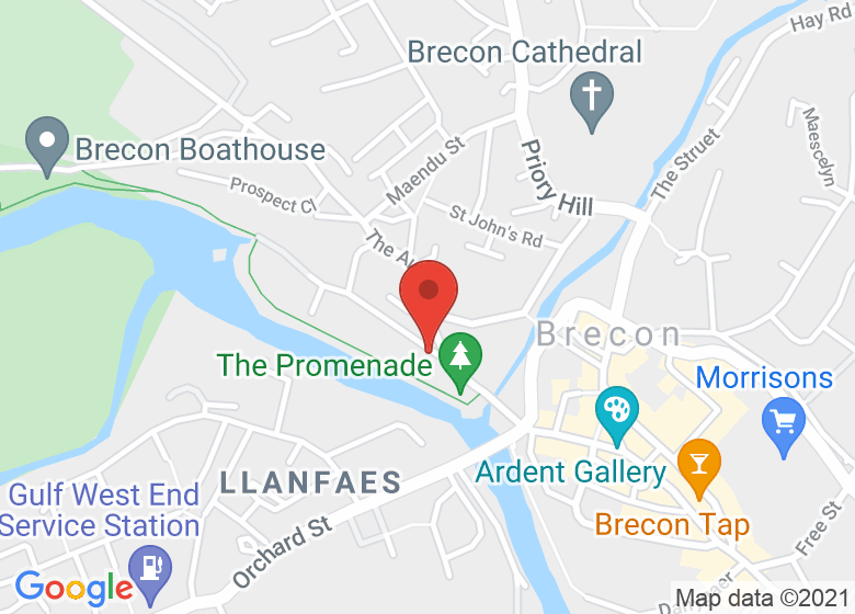 Map showing location of Kensington Baptist Church