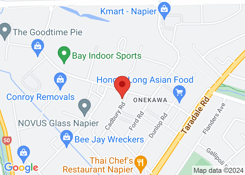 Map showing location of Red Cross Shop and Service Centre Napier (Cadbury Road)