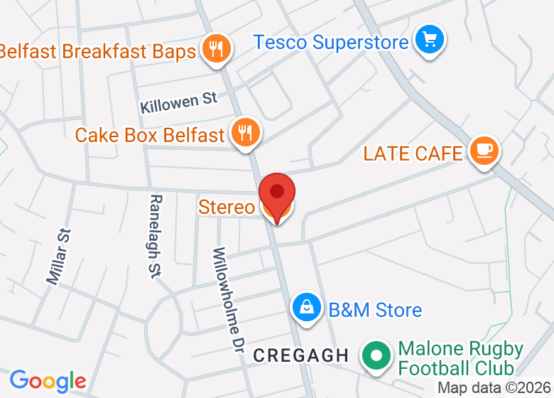 Map showing location of Align Movement Studios Cregagh Road