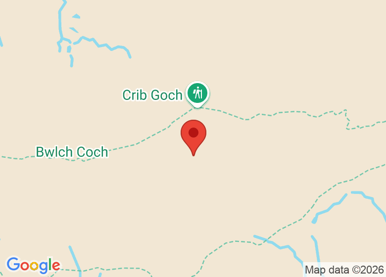 Map showing location of Crib Goch