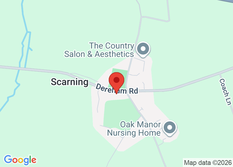 Map showing location of Scarning Village Hall