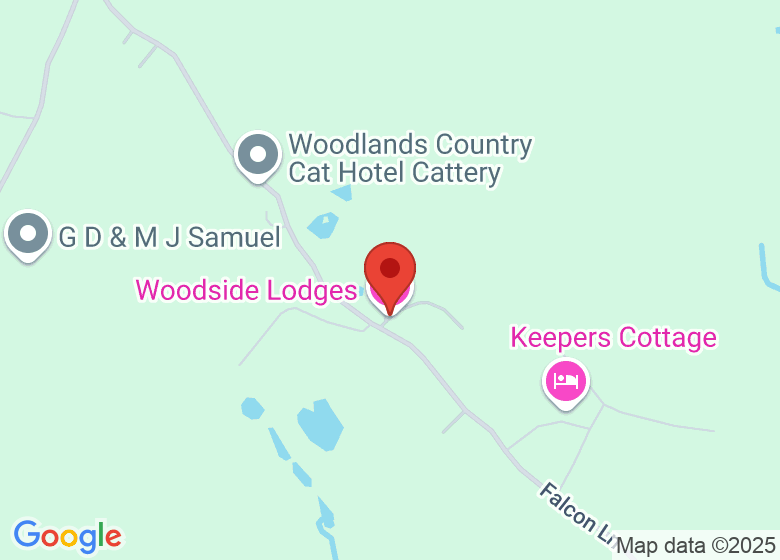 Map showing location of Woodside Lodges