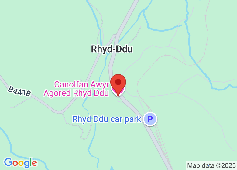 Map showing location of Rhyd ddu outdoor centre & bunkhouse