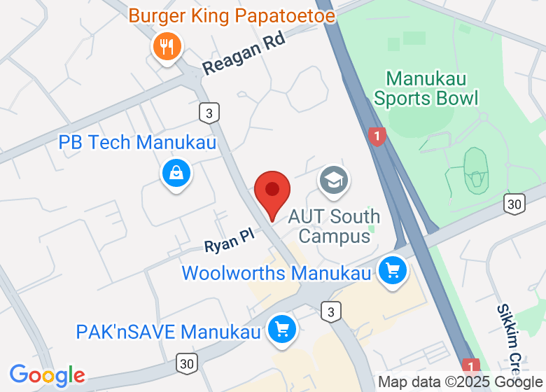 Map showing location of Auckland University Of Technology