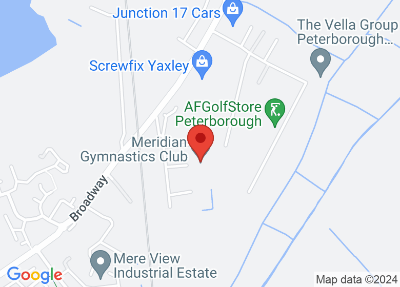 Map showing location of Meridian Gymnastics Club