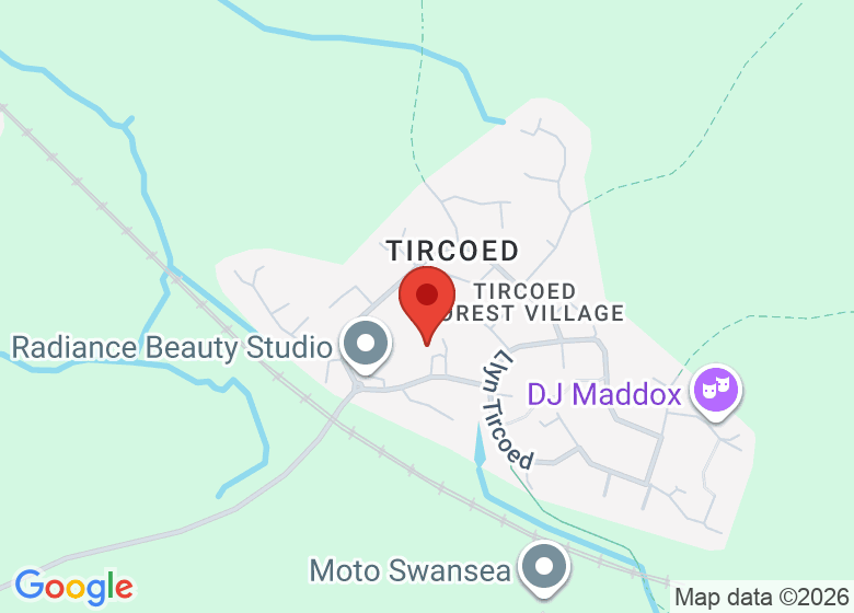 Map showing location of Tircoed Forest Village Hall