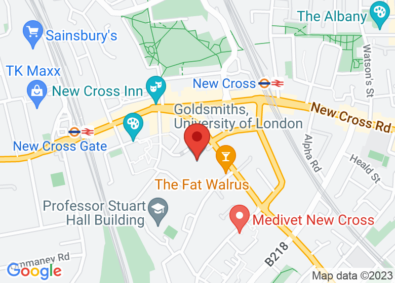 Map showing location of Goldsmiths, University of London