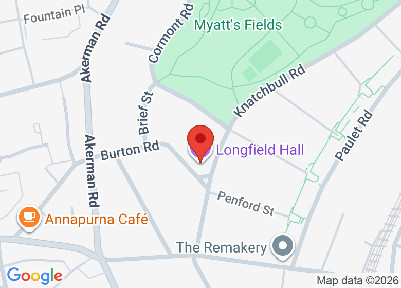 Map showing location of Longfield Hall