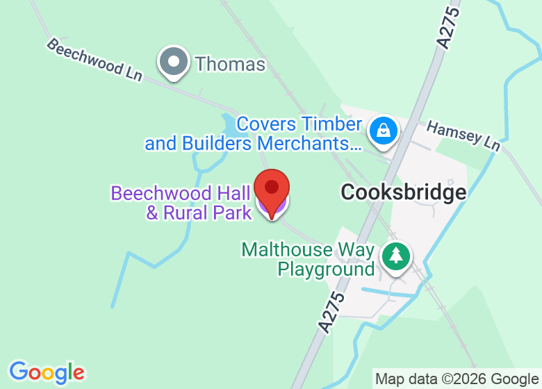 Map showing location of Beechwood Hall & Rural Park
