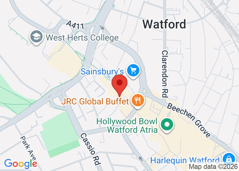 Map showing location of The Zoo Watford