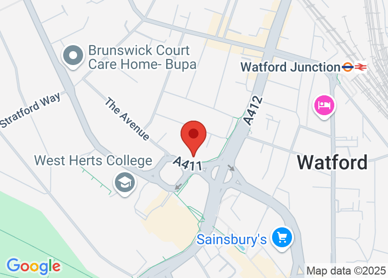 Map showing location of Oddfellows Hall Watford