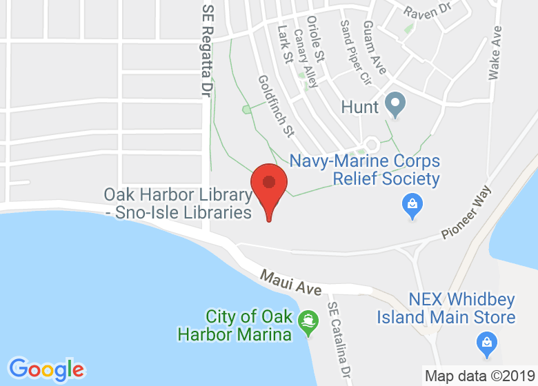 Map showing location of Oak Harbor Library - Sno-Isle Libraries