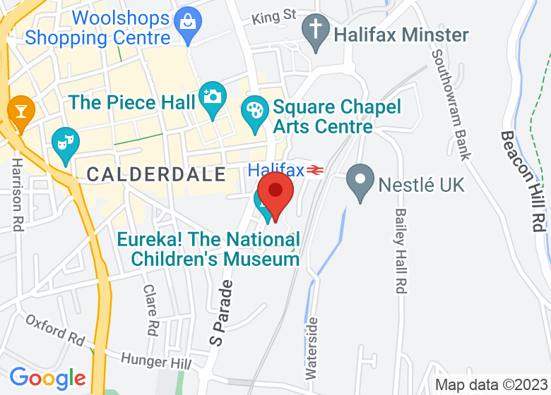 Map showing location of Eureka! The National Children's Museum