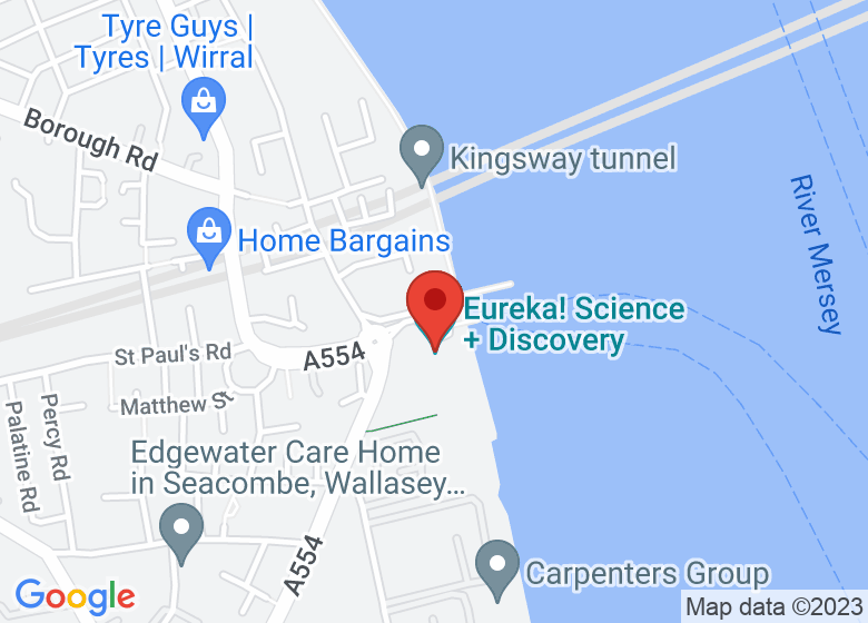 Map showing location of Eureka! Science + Discovery