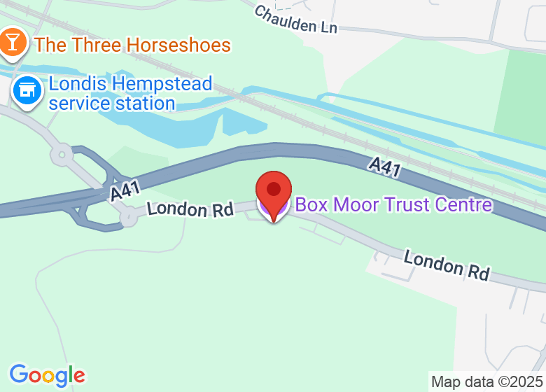 Map showing location of Box Moor Trust Centre