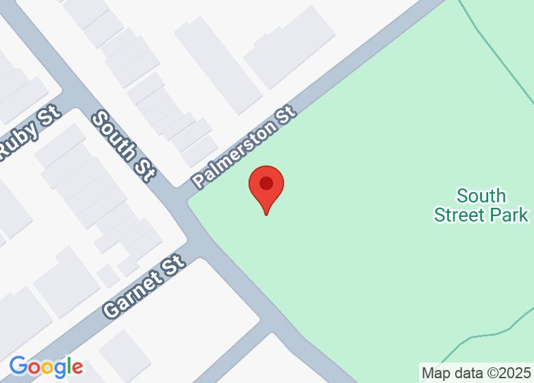 Map showing location of South Street Park