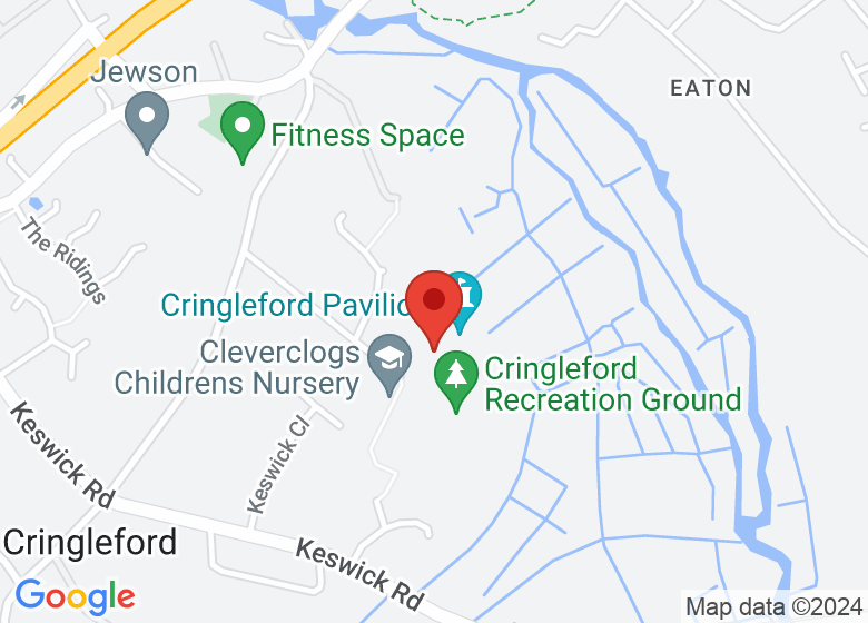 Map showing location of Cringleford Tennis Club