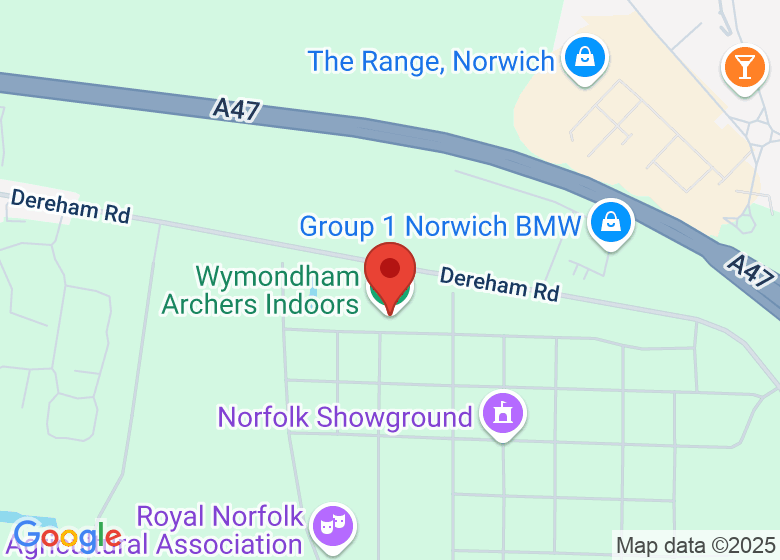 Map showing location of Wymondham Archers Indoors