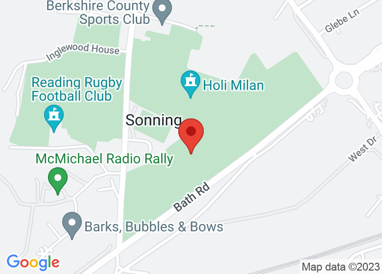 Map showing location of Reading Cricket Club