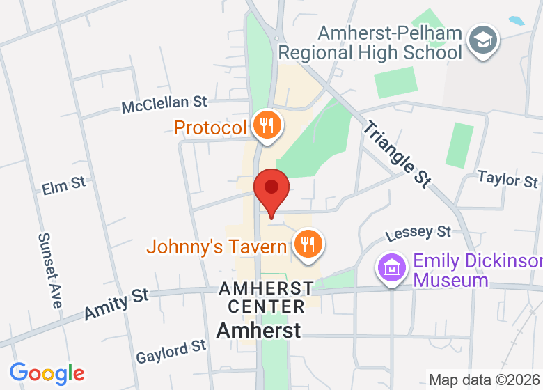 Map showing location of Unitarian Universalist Society of Amherst