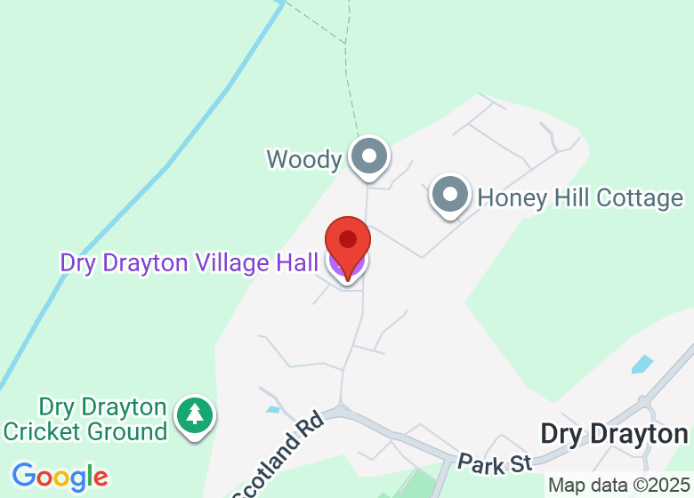 Map showing location of Dry Drayton Village Hall