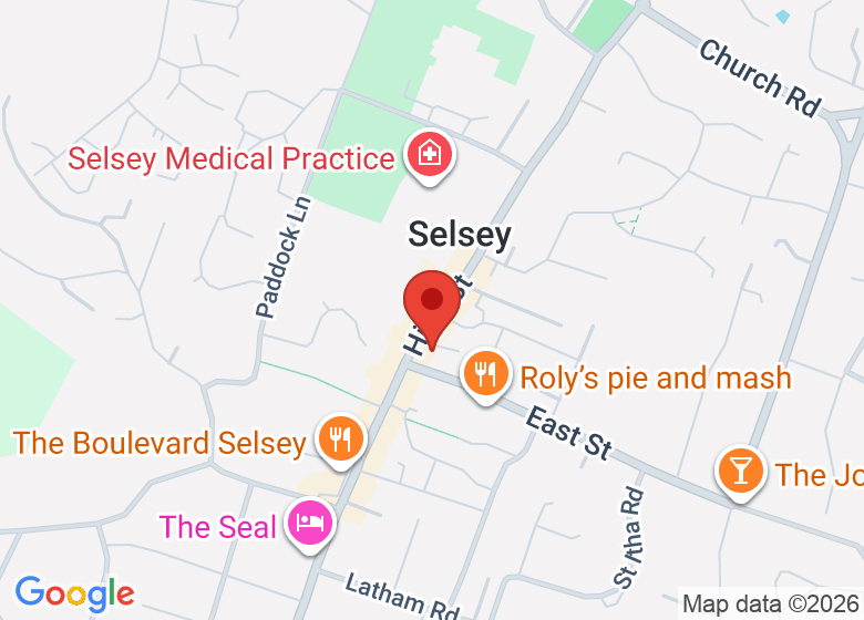 Map showing location of Selsey Pavilion