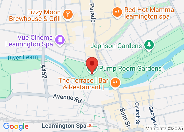 Map showing location of Pump Room Gardens