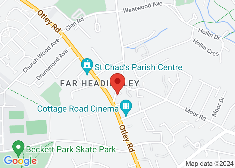 Map showing location of Tribe Headingley
