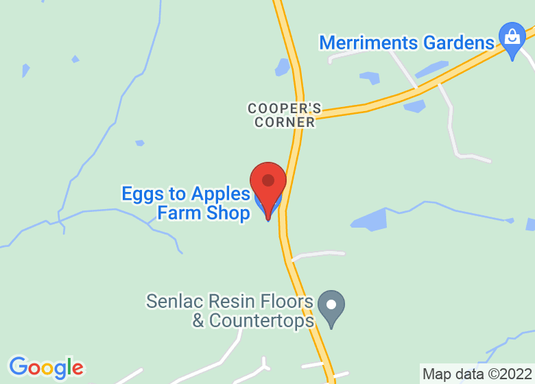 Map showing location of Eggs to Apples Farm Shop