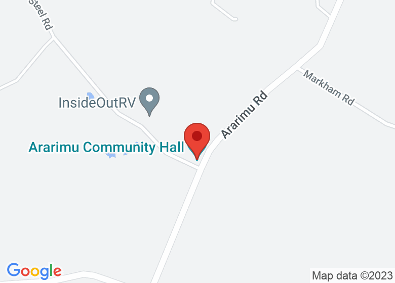 Map showing location of Ararimu Community Hall