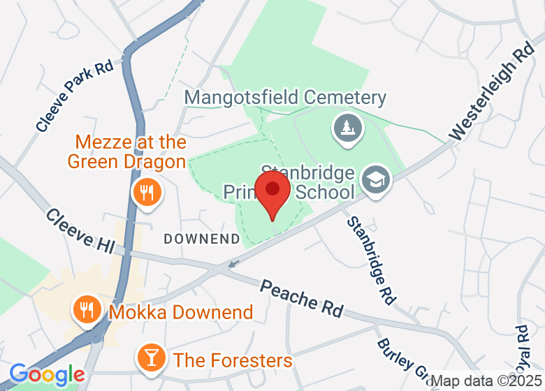 Map showing location of King George V Playing Fields Pavilion