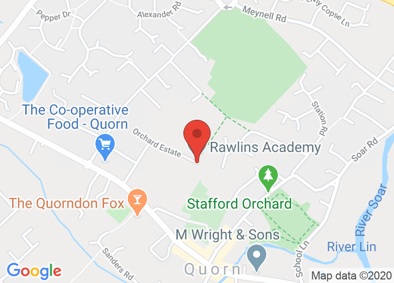 Map showing location of The Deep End, Rawlins Academy