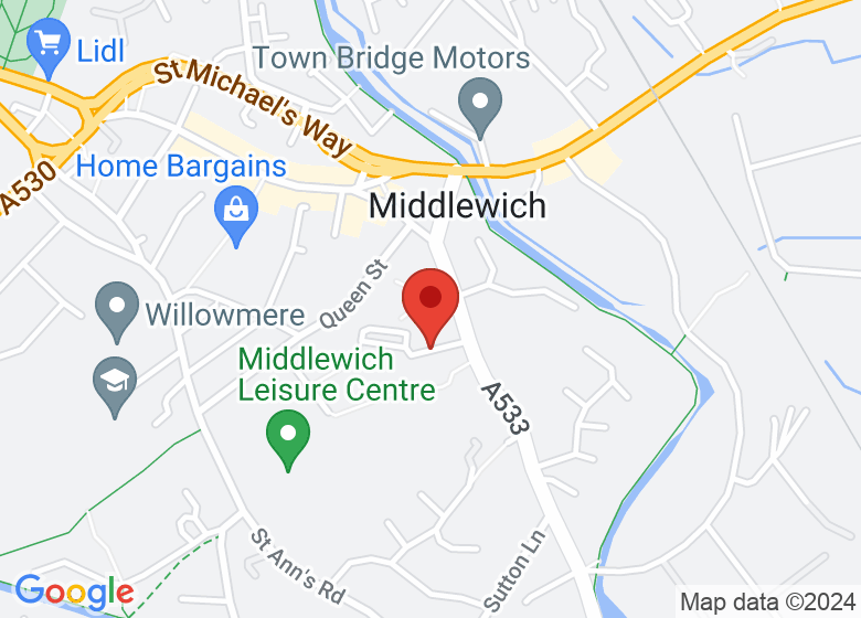 Map showing location of The Wych Centre