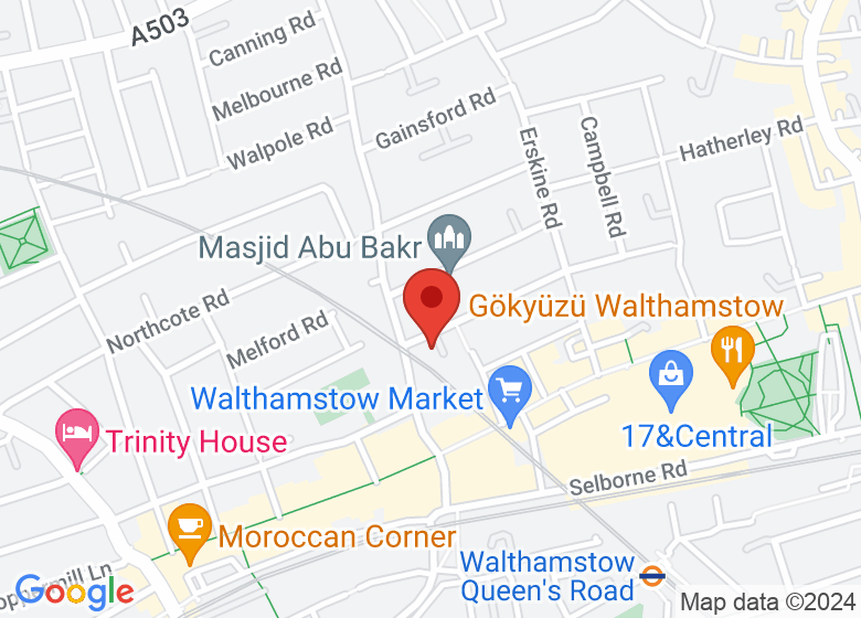 Map showing location of Walthamstow Toy Library