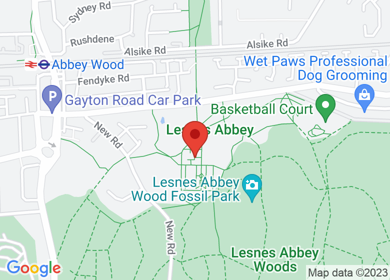 Map showing location of Lesnes Abbey Lodge