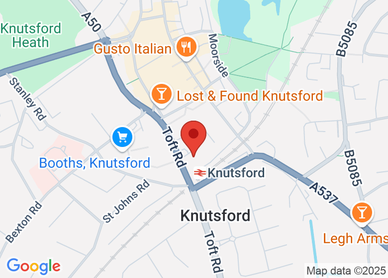 Map showing location of Curzon Knutsford