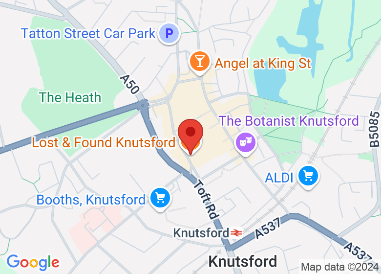 Map showing location of Lost & Found Knutsford