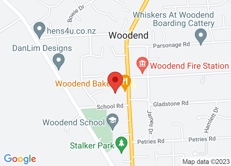 Map showing location of Woodend Playcentre